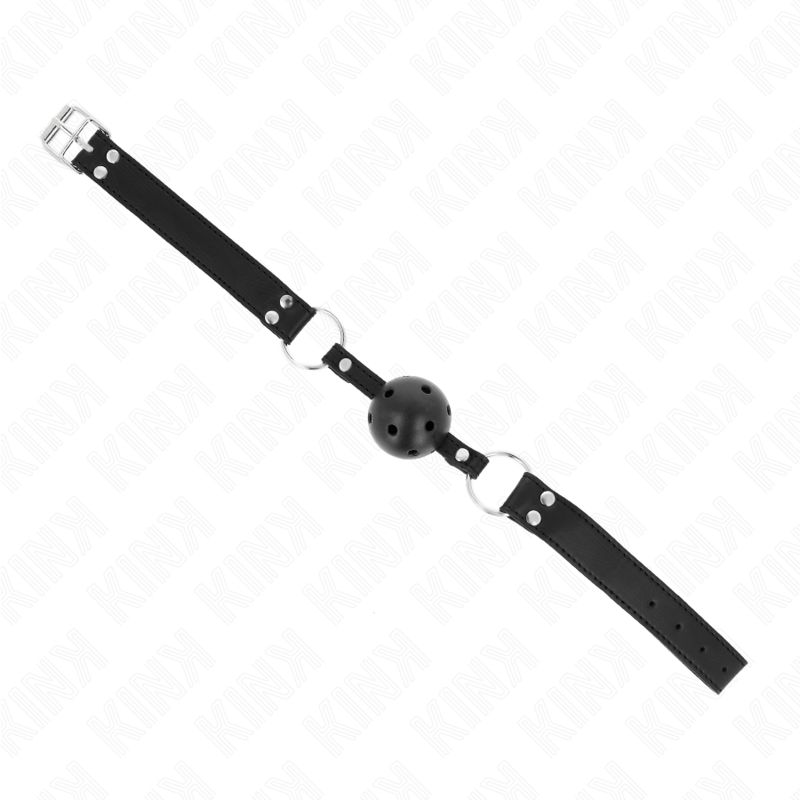 KINK - BAILLON DE BOUCHE 4 CM RESPIRANT DOUBLE RIVET MODÈLE 1 NOIR 62 x 2,5 CM RÉGLABLE 42-58 CM