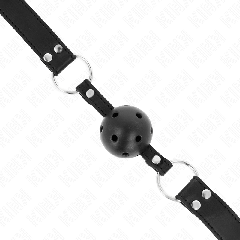 KINK - BAILLON DE BOUCHE 4 CM RESPIRANT DOUBLE RIVET MODÈLE 1 NOIR 62 x 2,5 CM RÉGLABLE 42-58 CM