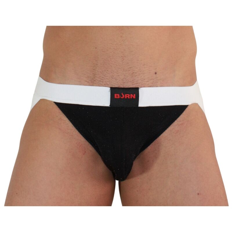 BURN - 004 SHINY BLACK/WHITE JOCK XL