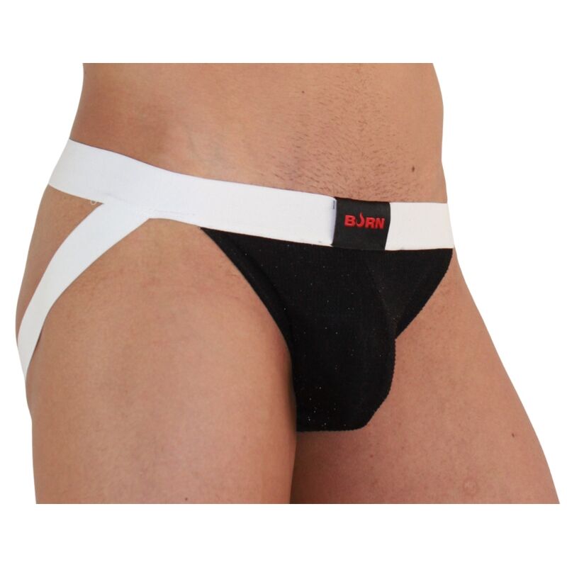 BURN - 004 SHINY BLACK/WHITE JOCK XL