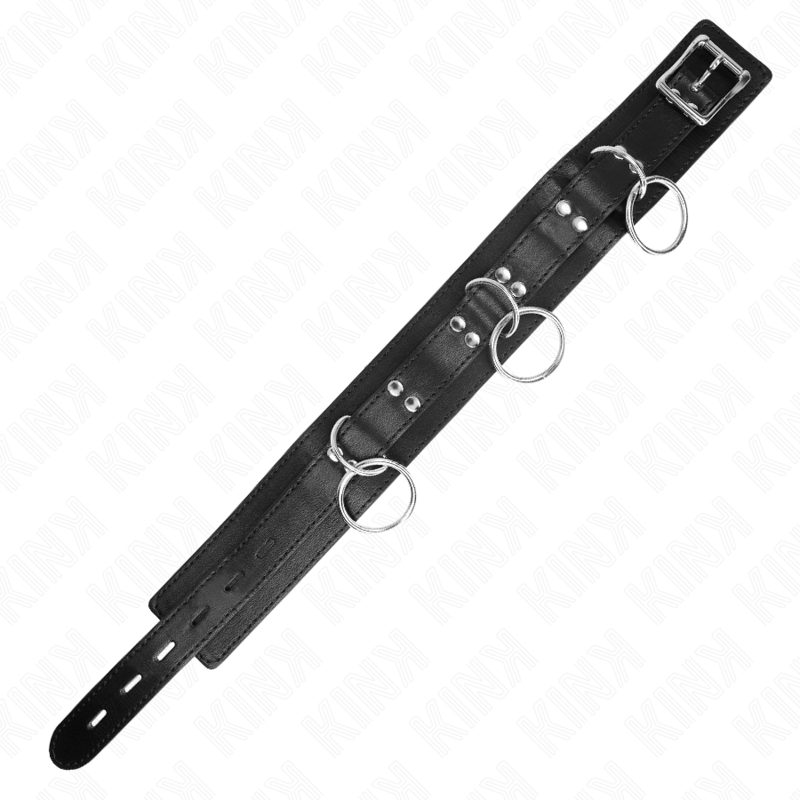 KINK - COLLAR WITH LEAD 80 CM SLAVERY 3 RINGS 53 X 5 CM