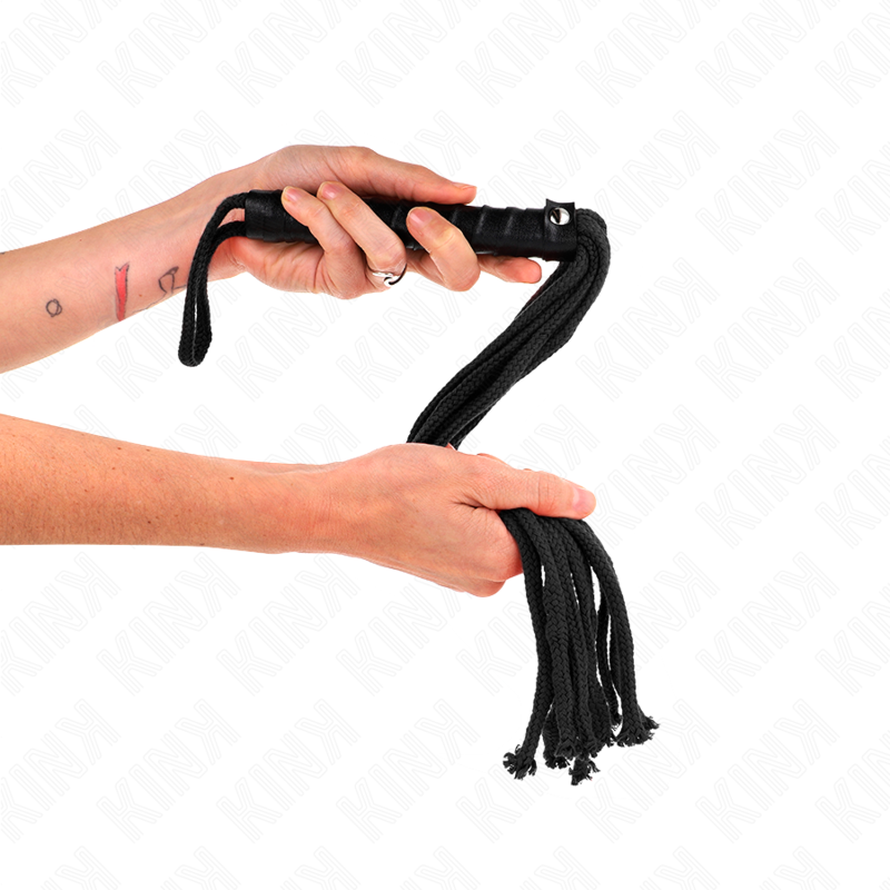 KINK - FOUET EN CORDE NOIR 56 CM