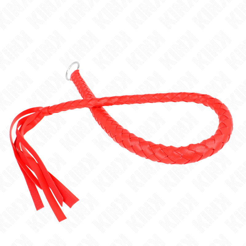 KINK - FOUET SERPENT AVEC ANNEAU DE MAIN ROUGE 65 CM