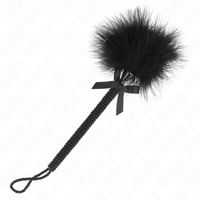 KINK - MASSEUR DE CORDES EN NYLON AVEC PLUMES POUR CHATOUILLES ET BOUCLE NOIRE 25 CM