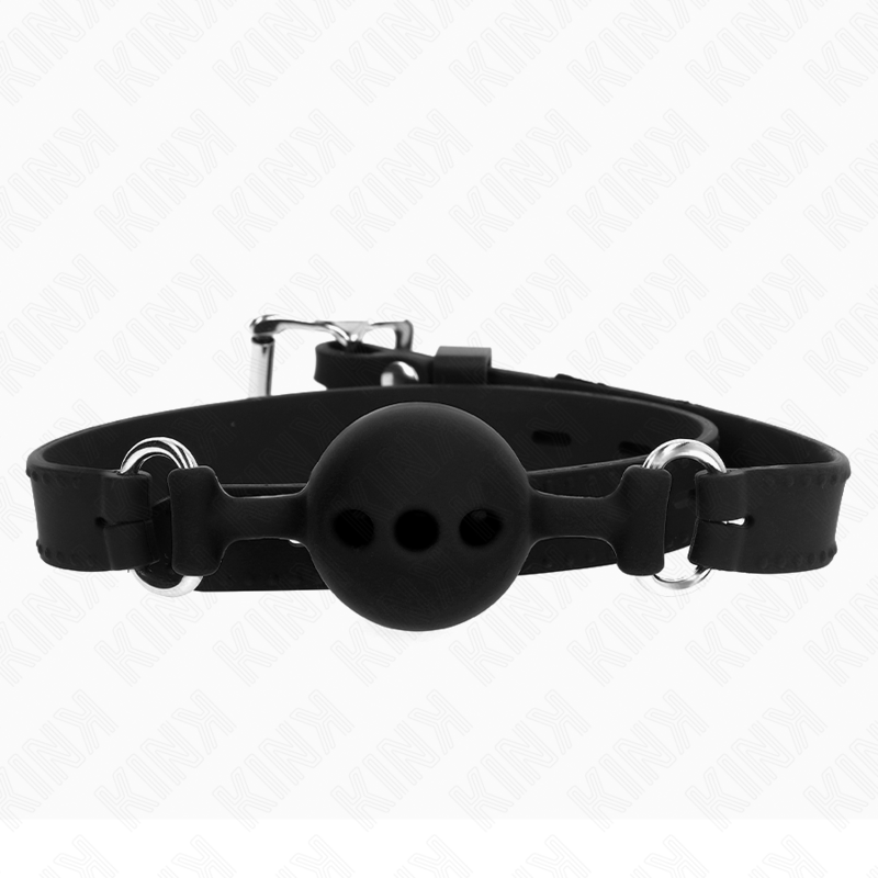 KINK - BAILLON 55 x 2 CM À BOULE 4 CM EN SILICONE COMPLET TAILLE S NOIR RÉGLABLE 35-51 CM