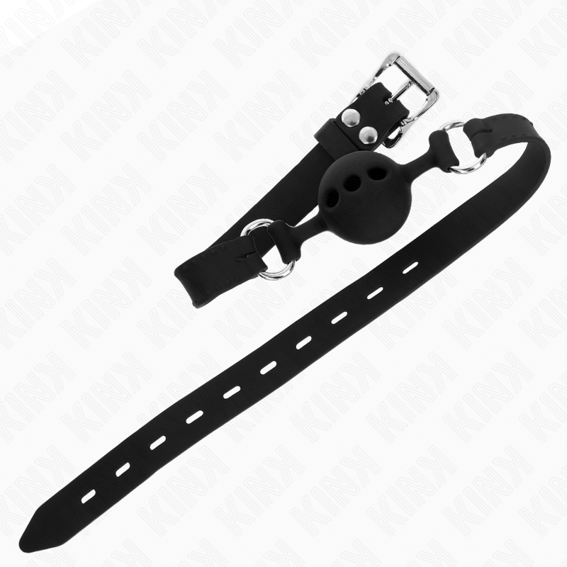 KINK - BAILLON 55 x 2 CM À BOULE 4 CM EN SILICONE COMPLET TAILLE S NOIR RÉGLABLE 35-51 CM