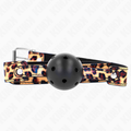 KINK - MORDAZA DE BOLA 4.5 CM TRANSPIRABLE LEOPARDO 65 x 2.5 CM