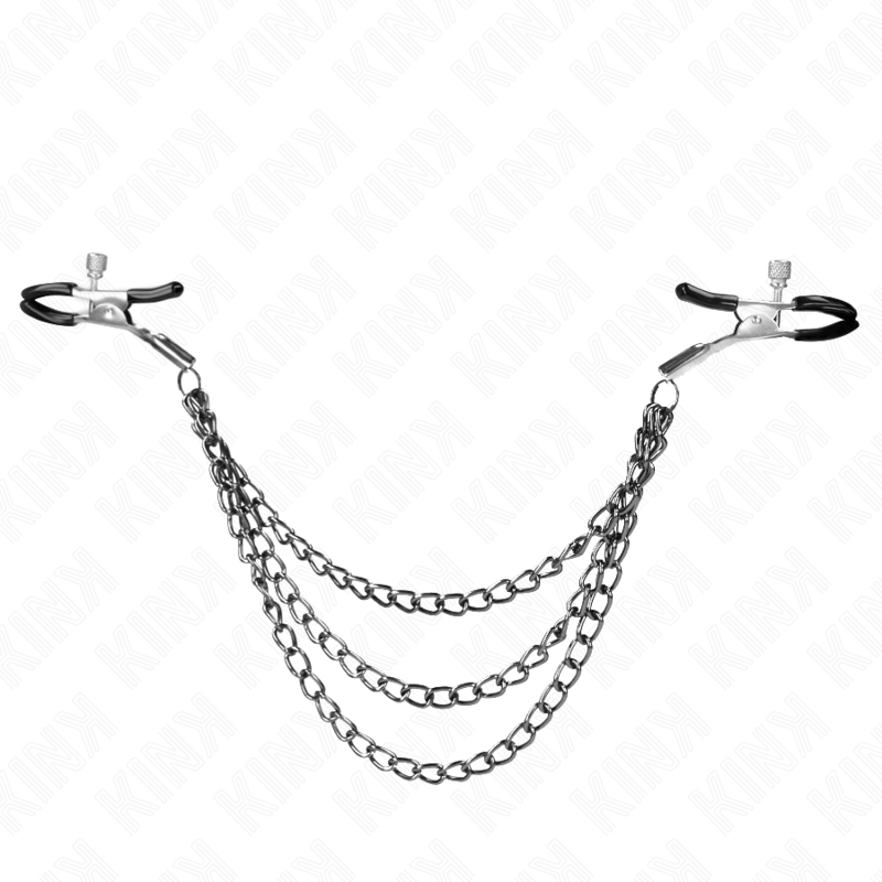KINK - NIPPLE CLAMPS WITH TRIPLE CHAIN ​​BLACK 20/23/28 CM
