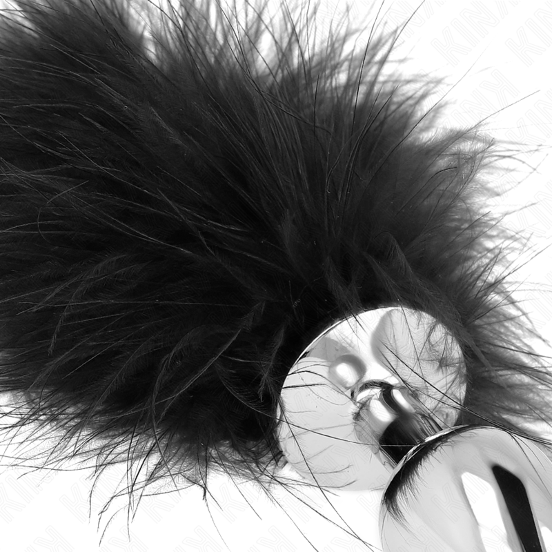 KINK - PLUG ANAL 11 x 7 CM ACIER INOXYDABLE AVEC PLUME 11 CM
