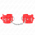 KINK - MENOTTES AVEC 3 ANNEAUX EN D RÉGLABLES ROUGE 17.5-25 CM X 6 CM