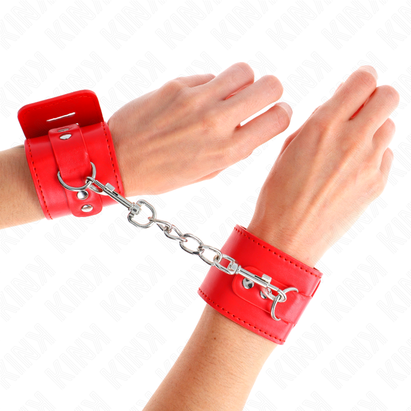 KINK - MENOTTES ROUGES VERROUILLABLES RÉGLABLES 16-23 CM X 5.5 CM