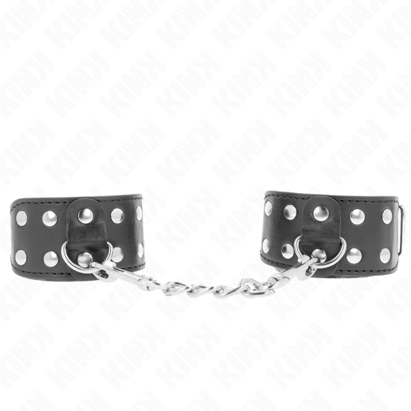 KINK - BRASSARDS AVEC DOUBLE RANGÉE DE CLOUS RÉGLABLES NOIRS