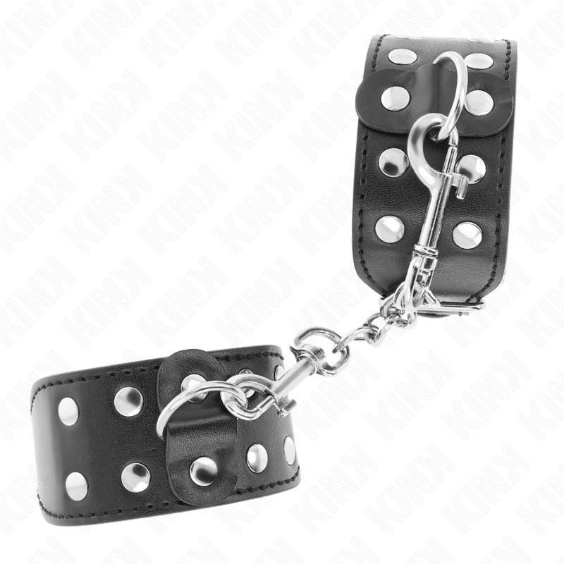 KINK - BRASSARDS AVEC DOUBLE RANGÉE DE CLOUS RÉGLABLES NOIRS