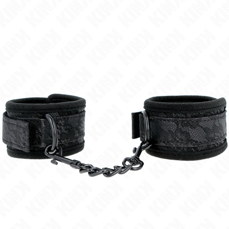 KINK - MENOTTES EN DENTELLE ET NÉOPRÈNE RÉGLABLES NOIRES 20-29 CM X 5 CM