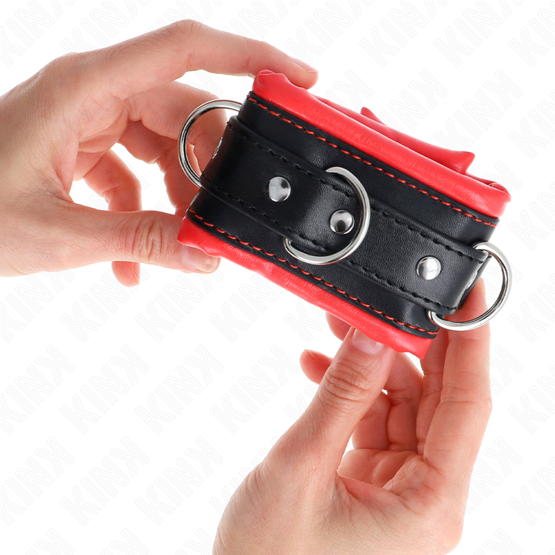 KINK - MENOTTES STYLE HEAVY DOUBLURE ROUGE AJUSTABLE 20-30 CM X 6 CM