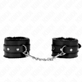 KINK - MENOTTES MATELASSÉES PREMIUM NOIR AVEC SANGLE NOIRE AJUSTABLE 17-29 CM X 6 CM