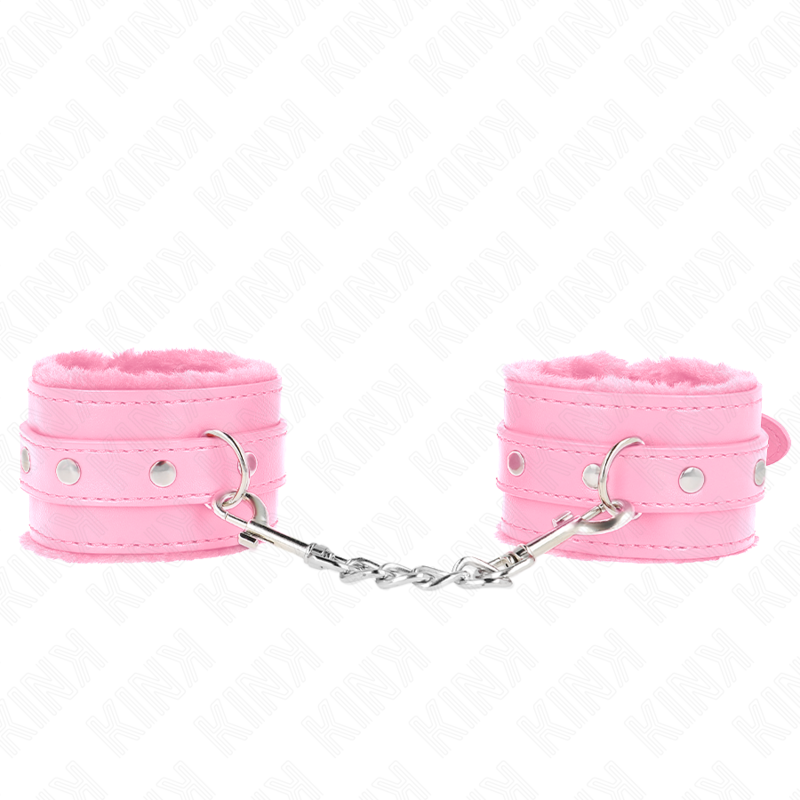 KINK - MENOTTES MATELASSÉES PREMIUM ROSES AVEC SANGLE ROSE AJUSTABLE 17-29 CM X 6 CM