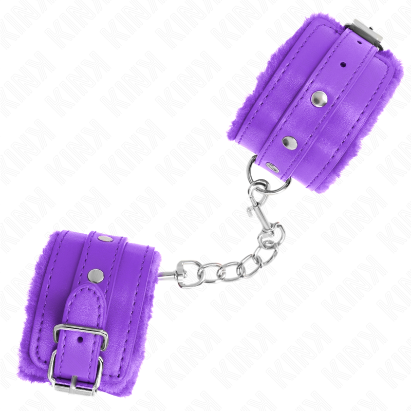 KINK - MENOTTES MATELASSÉES PREMIUM VIOLETTES AVEC SANGLE VIOLETTE RÉGLABLE 17-29 CM X 6 CM