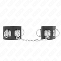 KINK - MENOTTES MULTIPOSITIONS AVEC FERMETURE CADENAS NOIR RÉGLABLES 16-23 CM X 5.5 CM