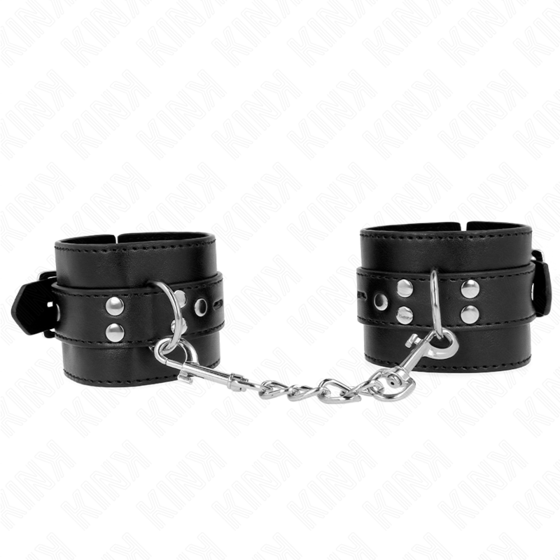 KINK - MENOTTES NOIRES AVEC SANGLE NOIRE AJUSTABLE 17-28 CM X 6 CM