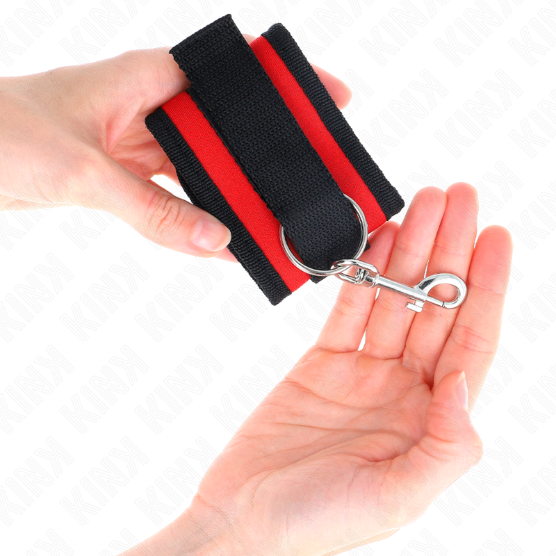 KINK - RED-BLACK NYLON WRISTBANDS MODEL 2 ADJUSTABLE 18-35 CM X 6 CM