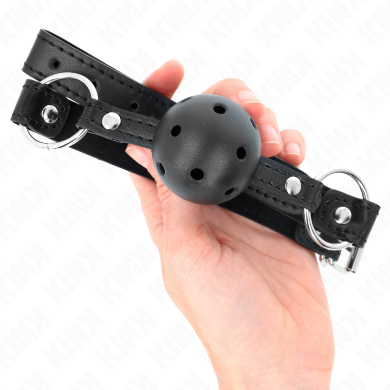 KINK - BAILLON DE BOUCHE 4.5 CM NOIR DUR CREUX MODÈLE 1 63.5 X 2 CM