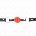 KINK - 4 CM BALL GAG WITH RED BALL LOCK AND BLACK STRAP 60 x 2 CM