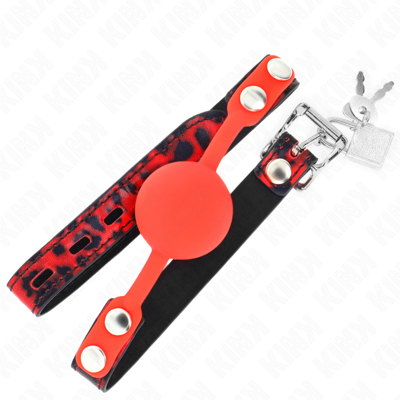 KINK - BÂILLON BOULE 4 CM EN SILICONE MODÈLE 2 AVEC CADENAS 60 x 2 CM