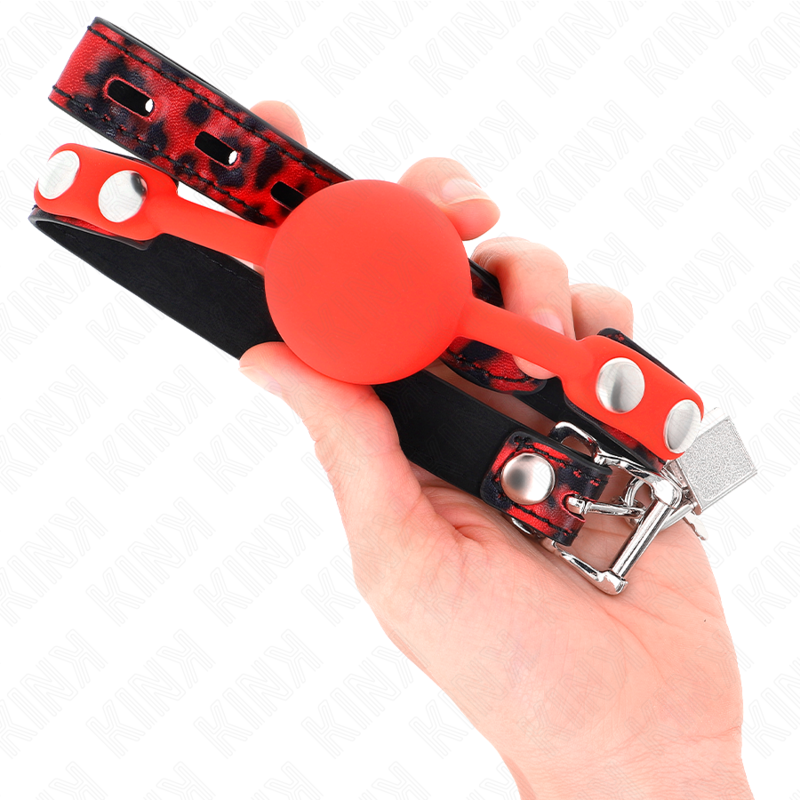 KINK - BÂILLON BOULE 4 CM EN SILICONE MODÈLE 2 AVEC CADENAS 60 x 2 CM