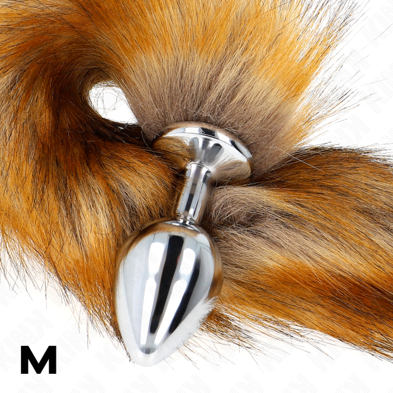 KINK - PLUG ANAL TAILLE M 8 X 3.5 CM AVEC QUEUE SYNTHÉTIQUE 40 CM MARRON