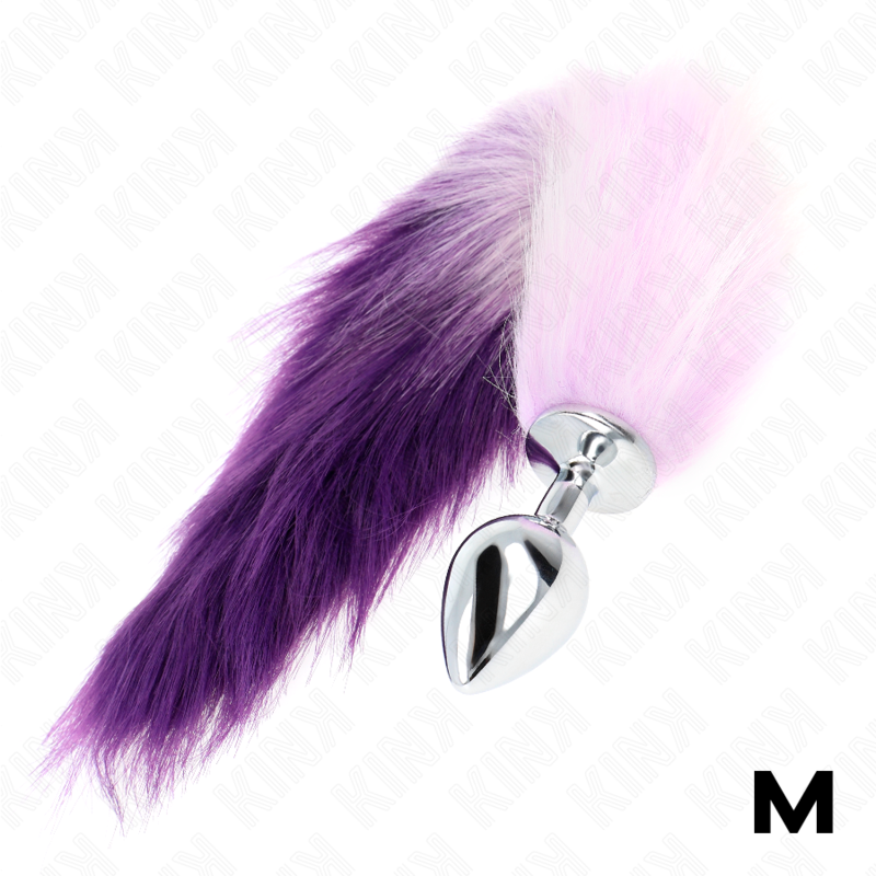 KINK - PLUG ANAL TAILLE M 8 X 3.5 CM AVEC QUEUE SYNTHÉTIQUE 40 CM VIOLETTE