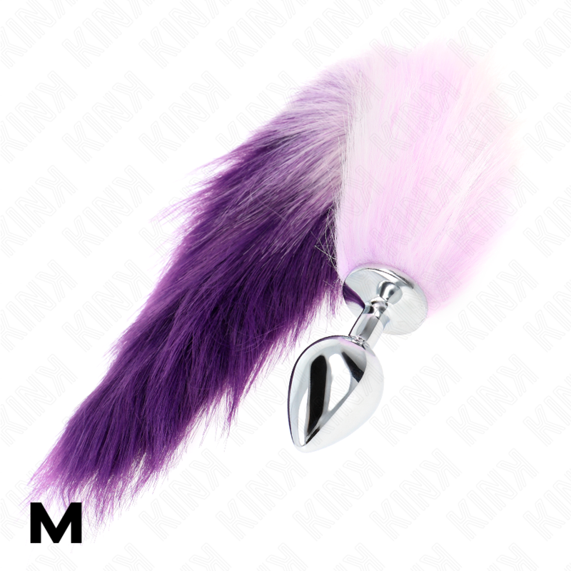 KINK - PLUG ANAL TAILLE M 8 X 3.5 CM AVEC QUEUE SYNTHÉTIQUE 40 CM VIOLETTE