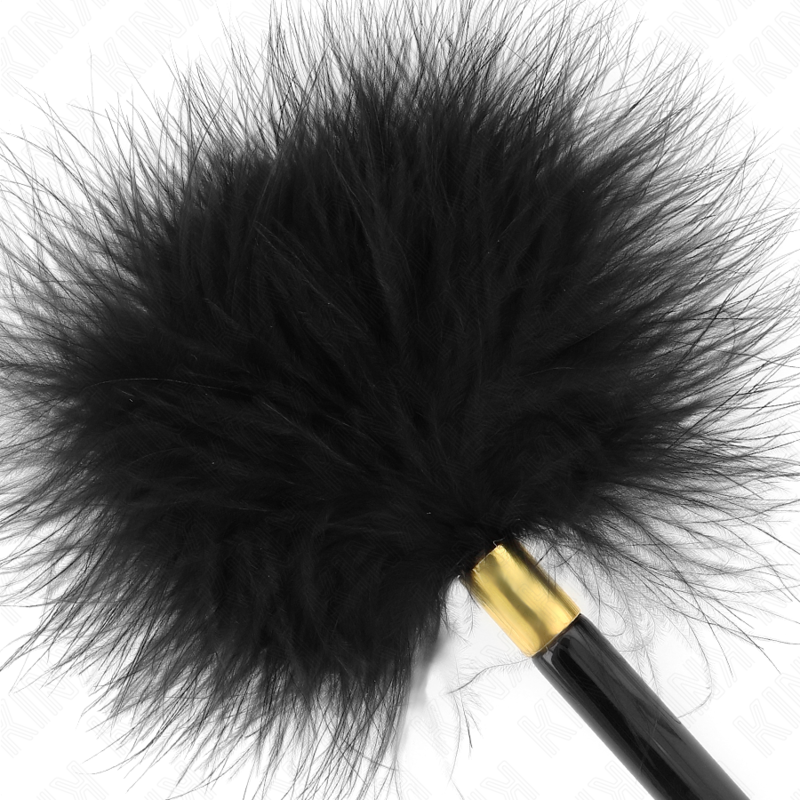 KINK - PLUMES À CHATOUILLES MÉTAL DORÉ NOIR 18 CM