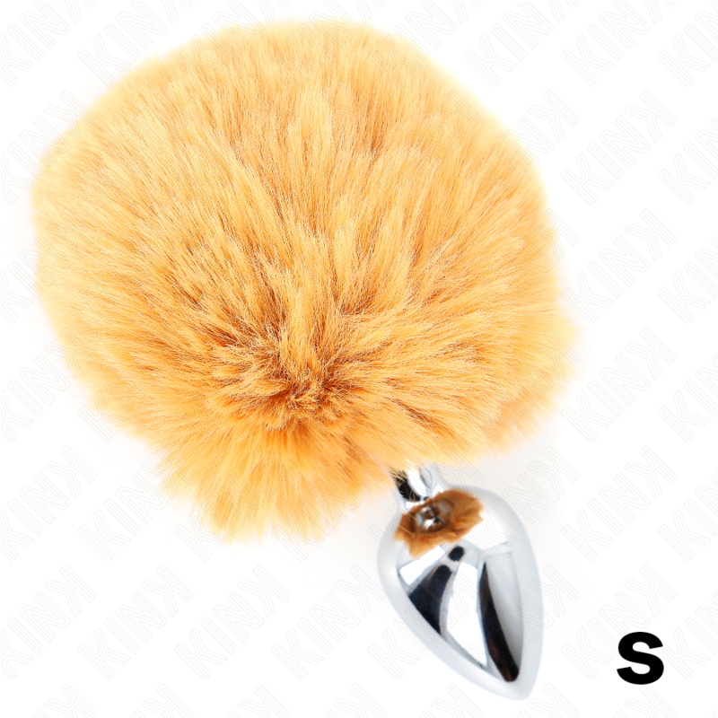 KINK - PLUG 7 x 3 CM EN ACIER INOXYDABLE AVEC QUEUE DE LAPIN EN FOURRURE SYNTHÉTIQUE 8 CM BEIGE