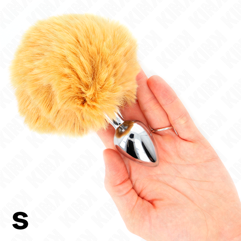 KINK - PLUG 7 x 3 CM EN ACIER INOXYDABLE AVEC QUEUE DE LAPIN EN FOURRURE SYNTHÉTIQUE 8 CM BEIGE