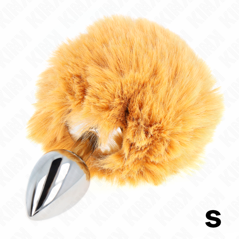 KINK - PLUG 7 x 3 CM EN ACIER INOXYDABLE AVEC QUEUE DE LAPIN EN FOURRURE SYNTHÉTIQUE 8 CM BEIGE