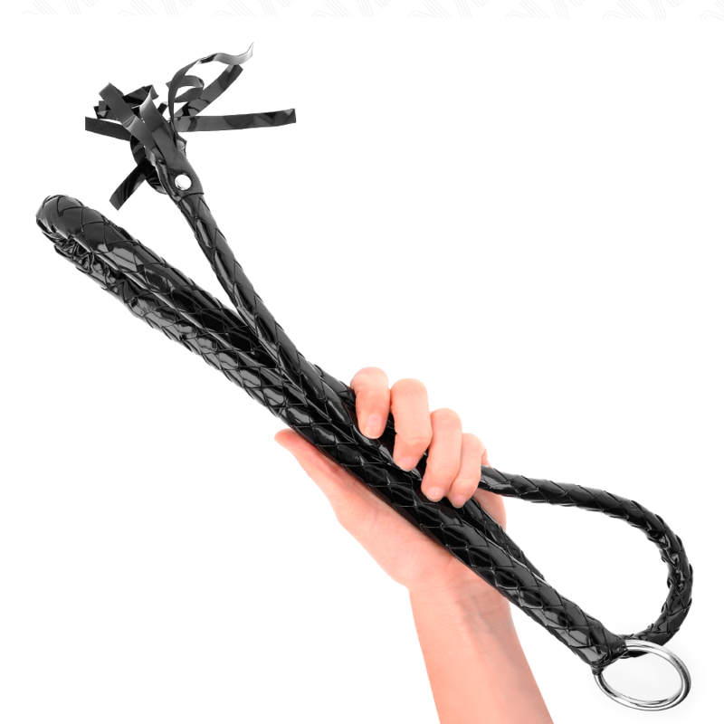 KINK - LONG WHIP, SHINY PVC, 138 CM