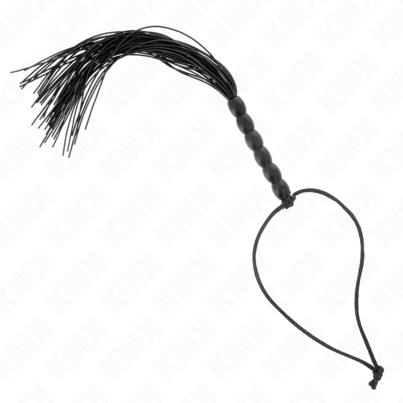 KINK - MINI SILICONE WHIP WITH GRIP 6 BALLS BLACK 26 CM