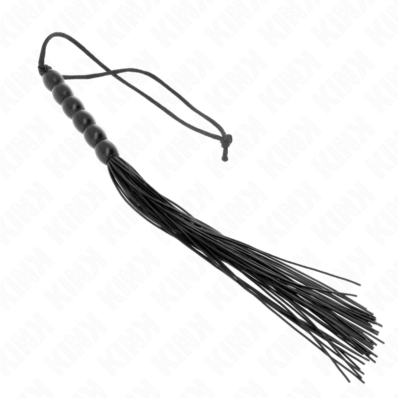 KINK - MINI SILICONE WHIP WITH GRIP 6 BALLS BLACK 26 CM