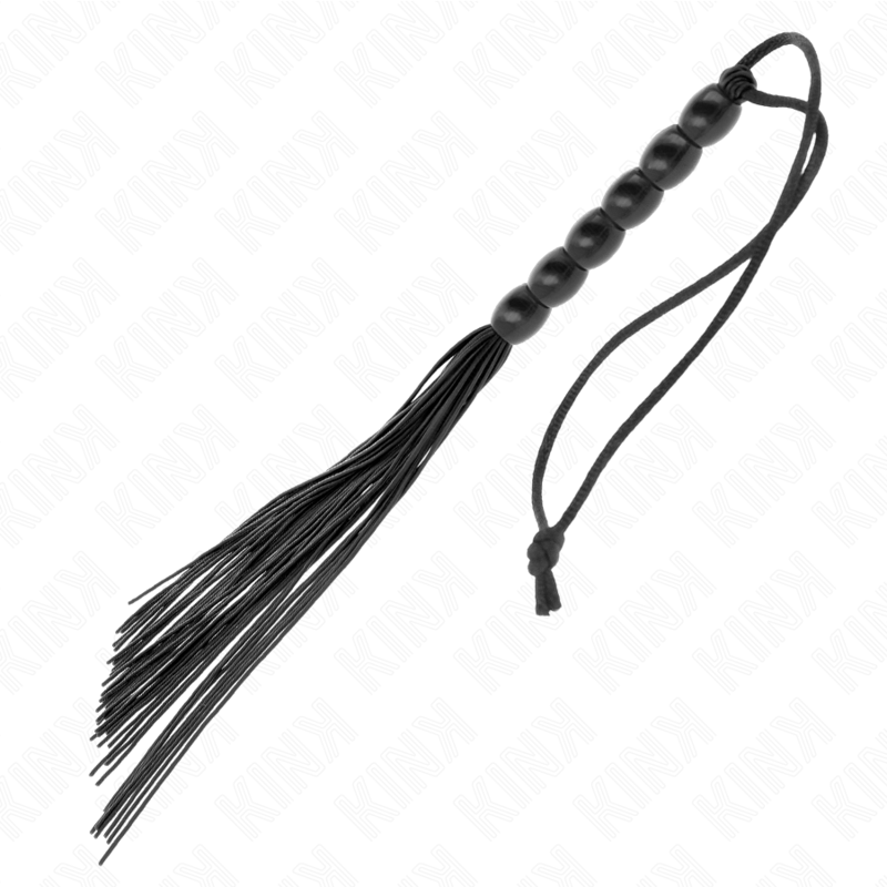 KINK - MINI SILICONE WHIP WITH GRIP 6 BALLS BLACK 26 CM