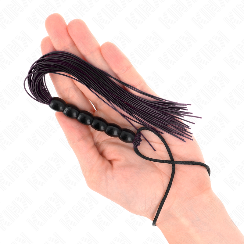 KINK - MINI SILICONE WHIP WITH GRIP 6 BALLS BLACK 26 CM