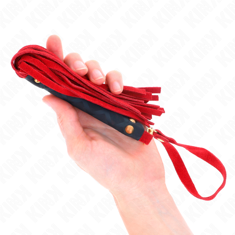 KINK - MINI WHIP RED SUEDE LEATHER 30 CM