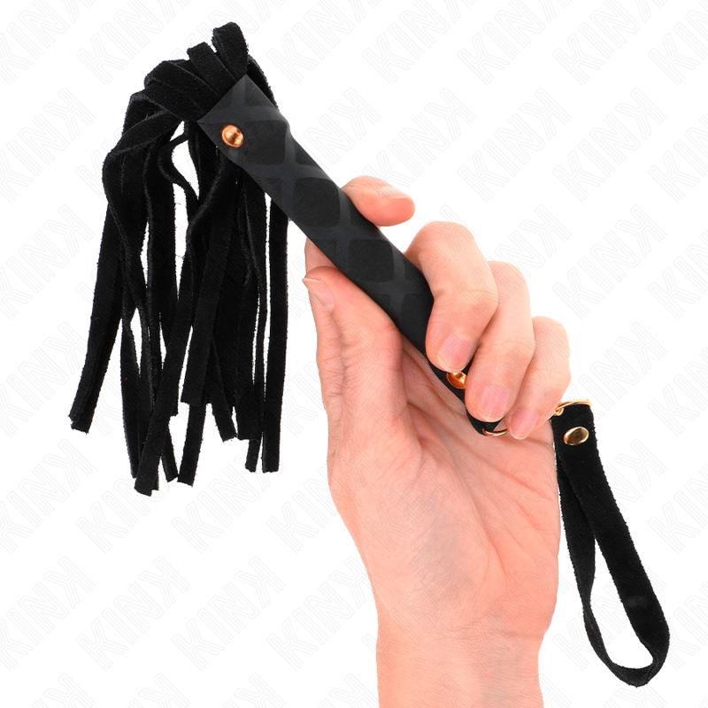 KINK - MINI WHIP BLACK SUEDE LEATHER 30 CM