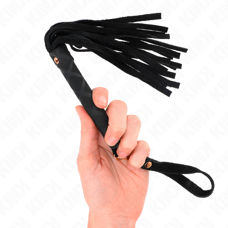 KINK - MINI WHIP BLACK SUEDE LEATHER 30 CM