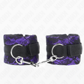 KINK - MENOTTES COURTES EN DENTELLE VELOURS ET LIEN EN NYLON VIOLET/NOIR 23 X 6.5 CM