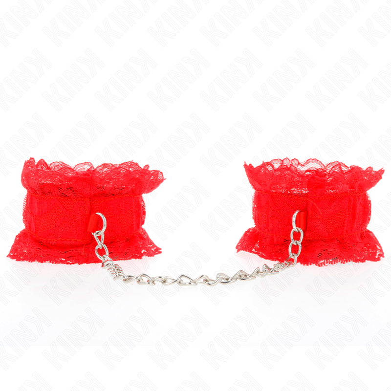 KINK - MITAINES ÉLASTIQUES EN DENTELLE ROUGE