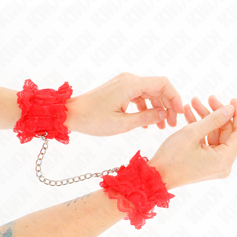 KINK - MITAINES ÉLASTIQUES EN DENTELLE ROUGE