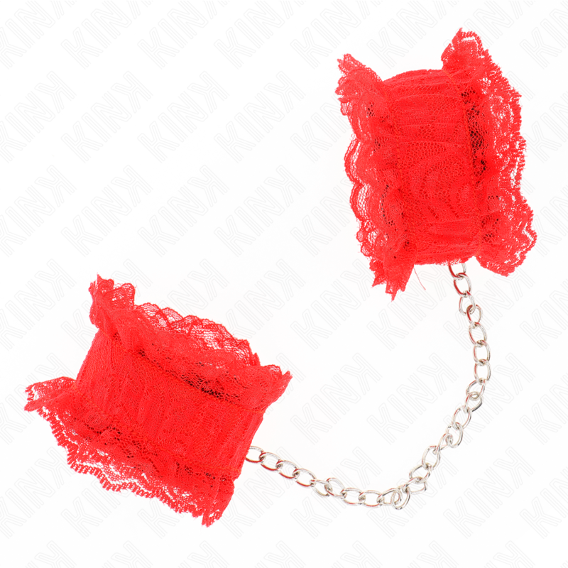 KINK - MITAINES ÉLASTIQUES EN DENTELLE ROUGE