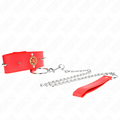 KINK - 65 CM RED DIAMOND NECKLACE WITH STRAP, ADJUSTABLE 35-51 CM X 7 CM