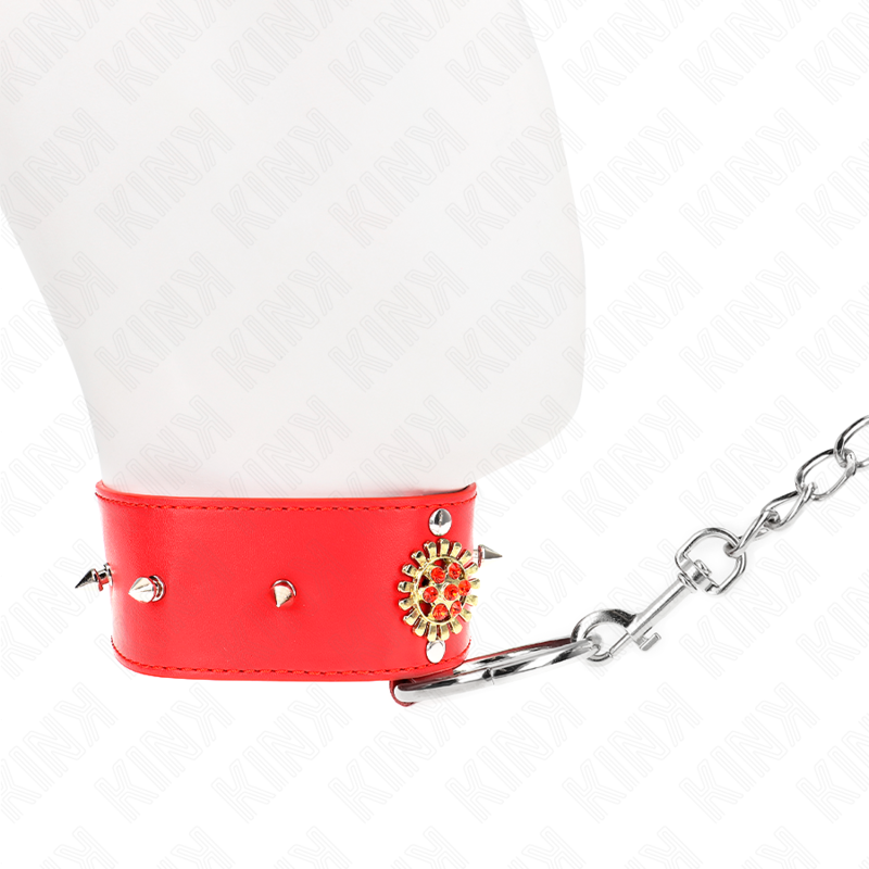 KINK - 65 CM RED DIAMOND NECKLACE WITH STRAP, ADJUSTABLE 35-51 CM X 7 CM